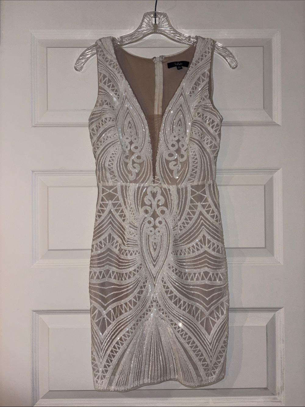 Lulu’s White Sequined Mini Dress
